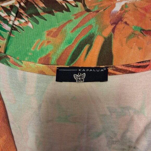 NWOT Kapalua Women’s Multi Color Printed Short Sleeve V Neck Midi Dress Size 10 - Picture 8 of 9